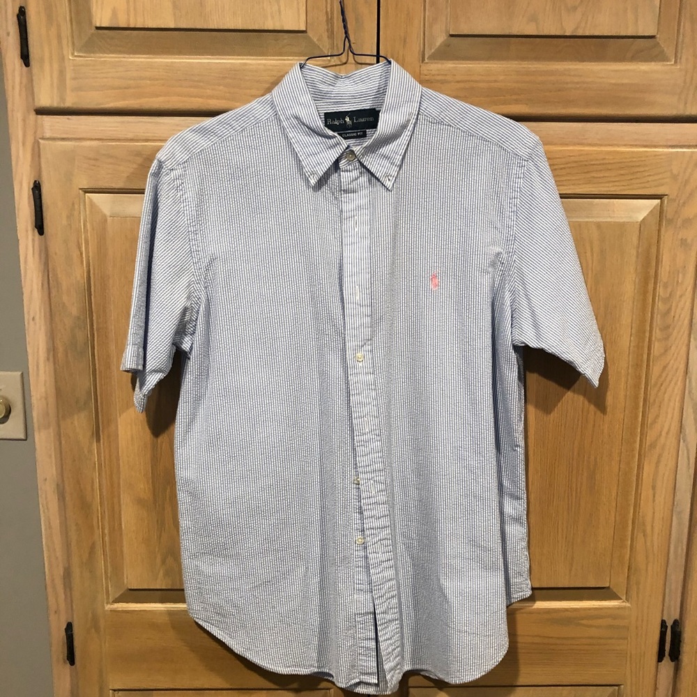 Ralph Lauren seersucker shorts sleeve button down